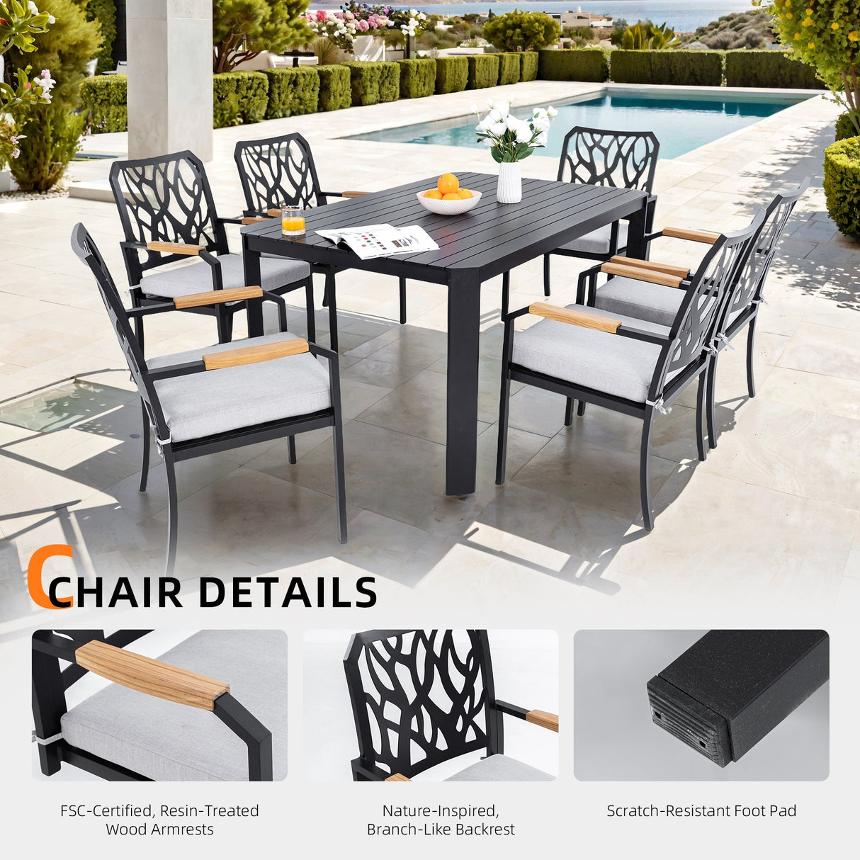 7-PC Outdoor Patio Aluminum Furniture Set