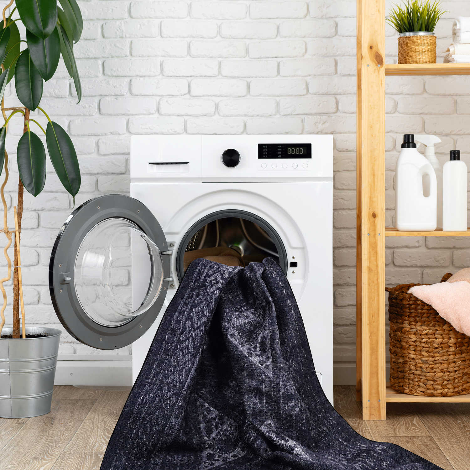 Naar Washable Area Rugs, Low-Pile, Non-Slip, Non-Shedding, Foldable, Kid & Pet Friendly