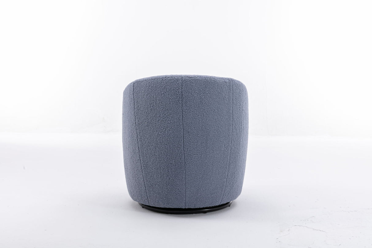 Teddy Fabric Swivel Accent Armchair Barrel Chair With Powder Coating Metal Ring