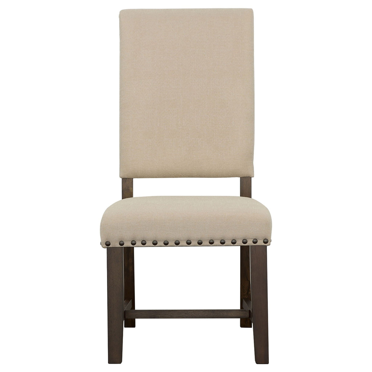 Upholstered Side Chair With Nailhead Accents (Set of 2) - Beige