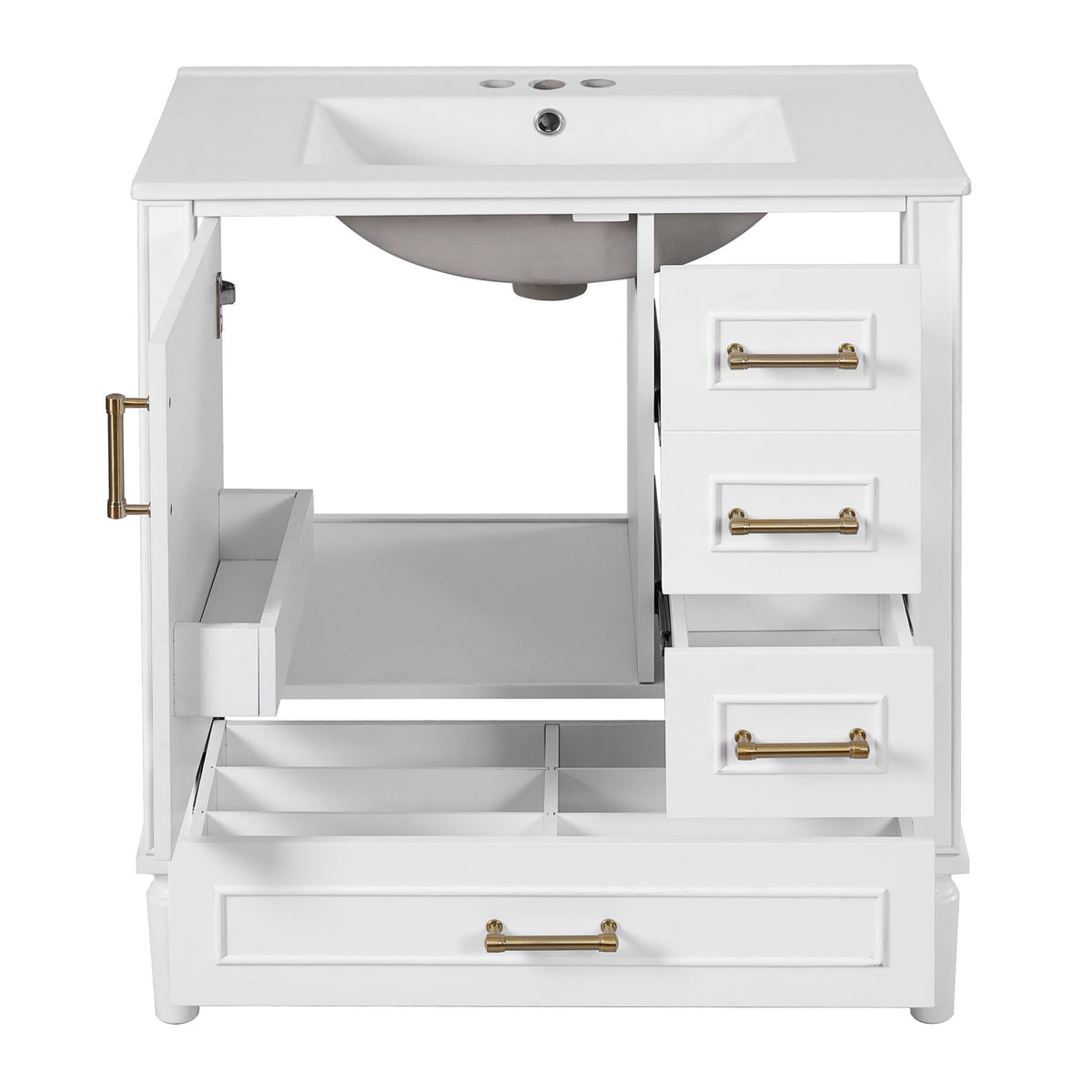 Traditional Bathroom Vanity Set With Soft Close Doors