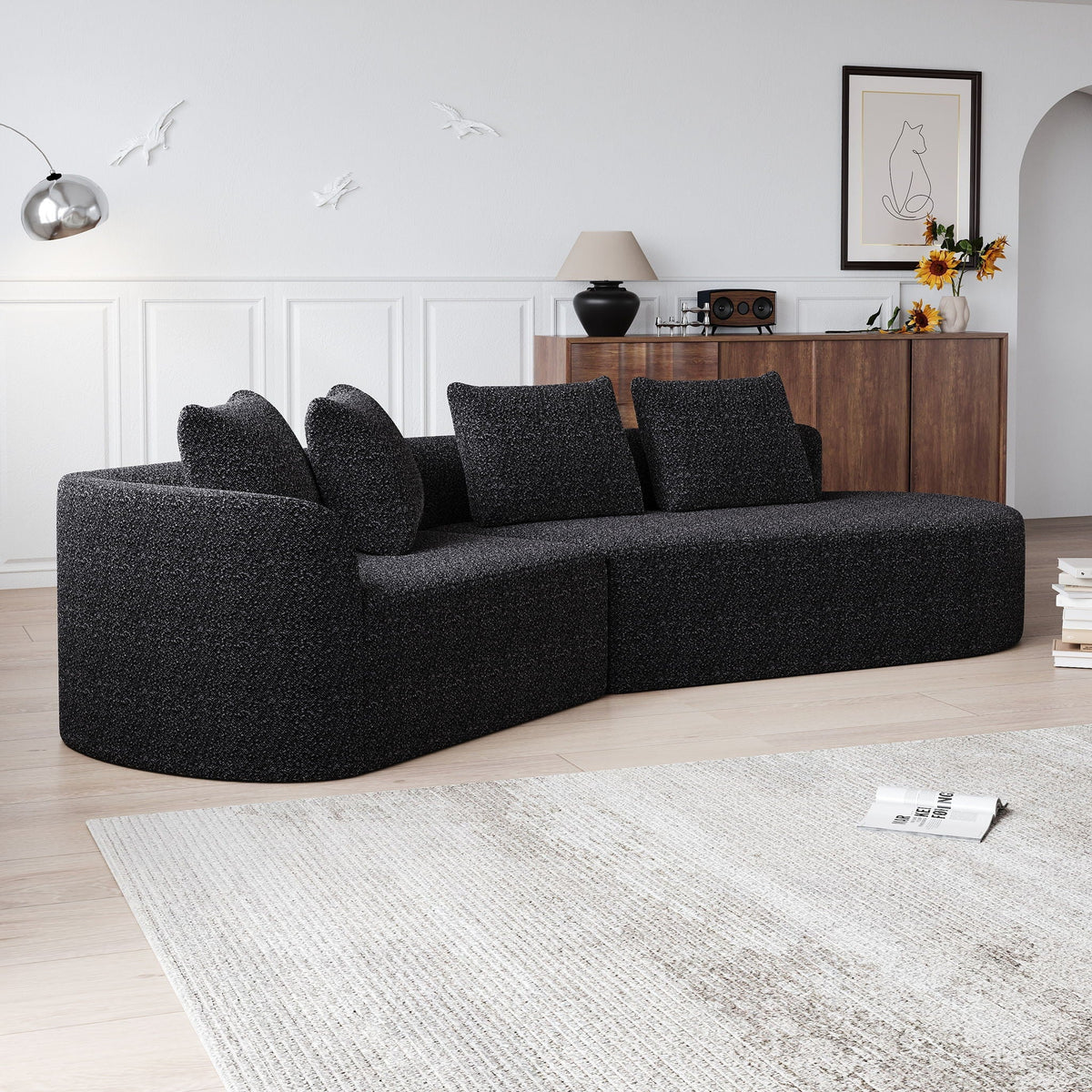 Upholstered Oversized Sectional Sofa - 4 Seater