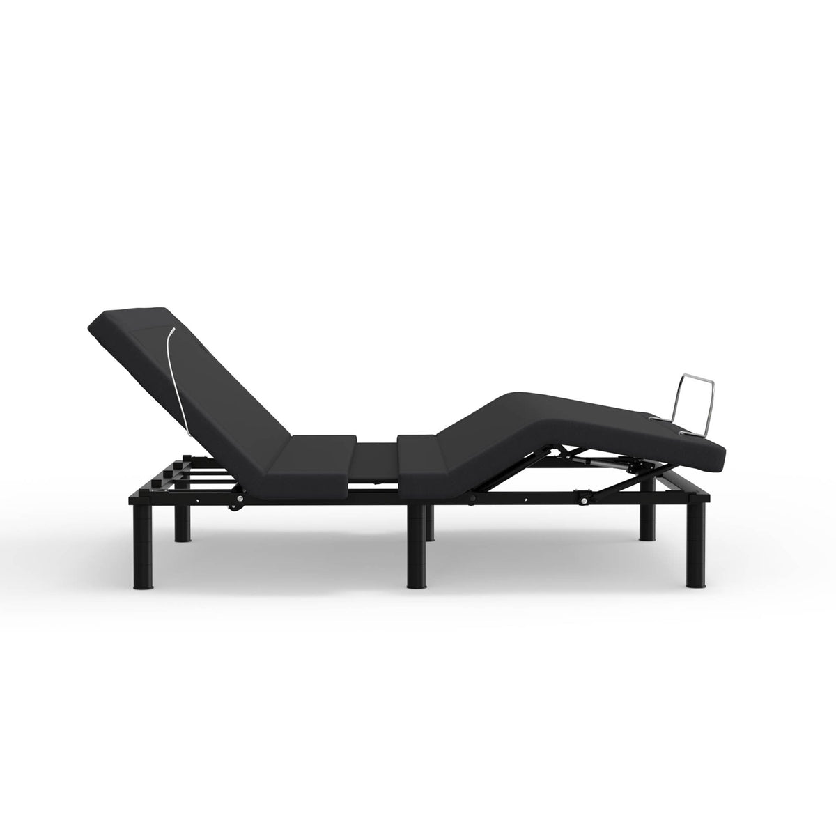 Adjustable Queen Bed Base with Voice Command and LED Lights - Black
