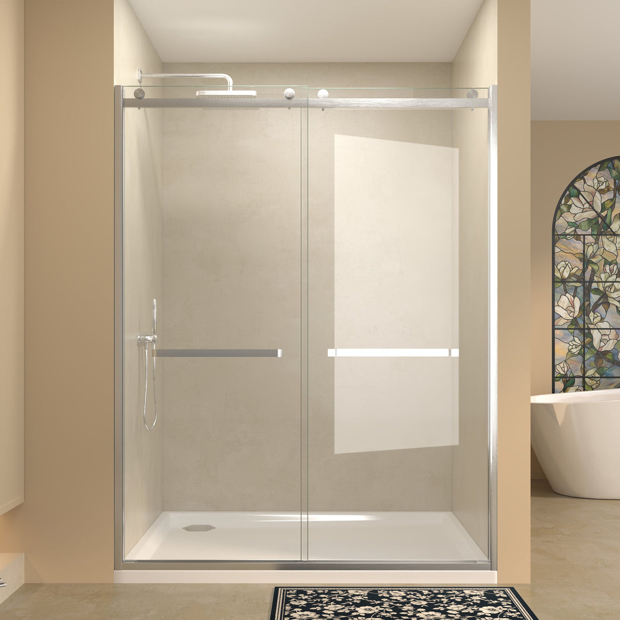 56-60 in.W x 76 in.H Semi-Frameless Sliding Shower Door