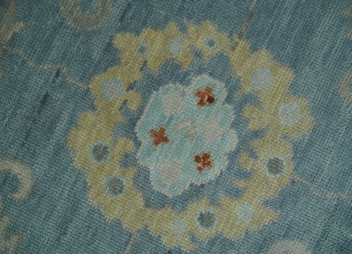 Silver and Beige Hand knotted Traditional Multi Size Oushak Wool Area Rug