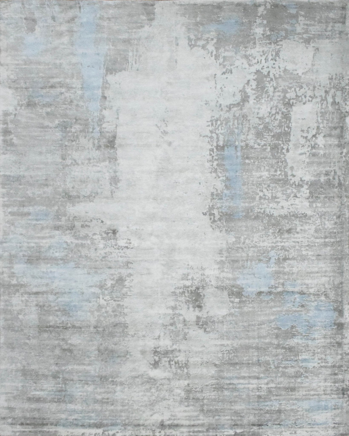 Ready to Ship Gray And Silver Modern Abstract Hand Loom 8x10 Viscose Rug
