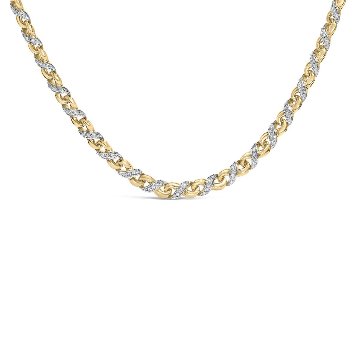 10K Yellow Gold 1 cttw Diamond Riviera Statement Pendant Necklace (J-K, I2-I3)