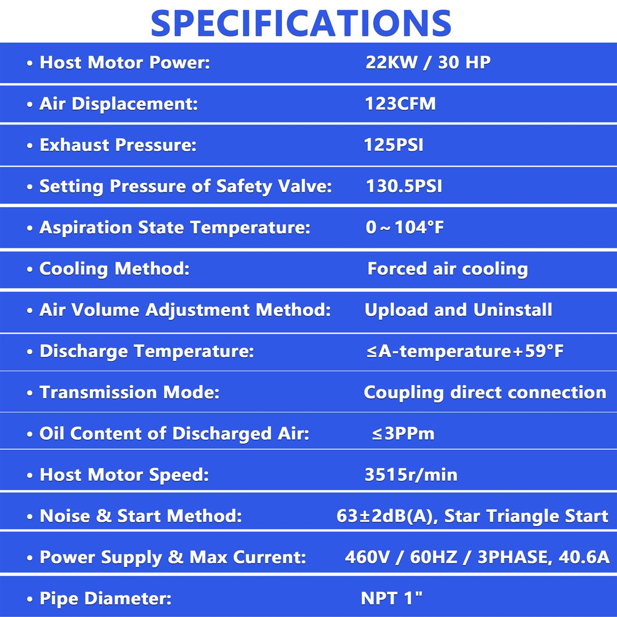 30HP Rotary Screw Air Compressor