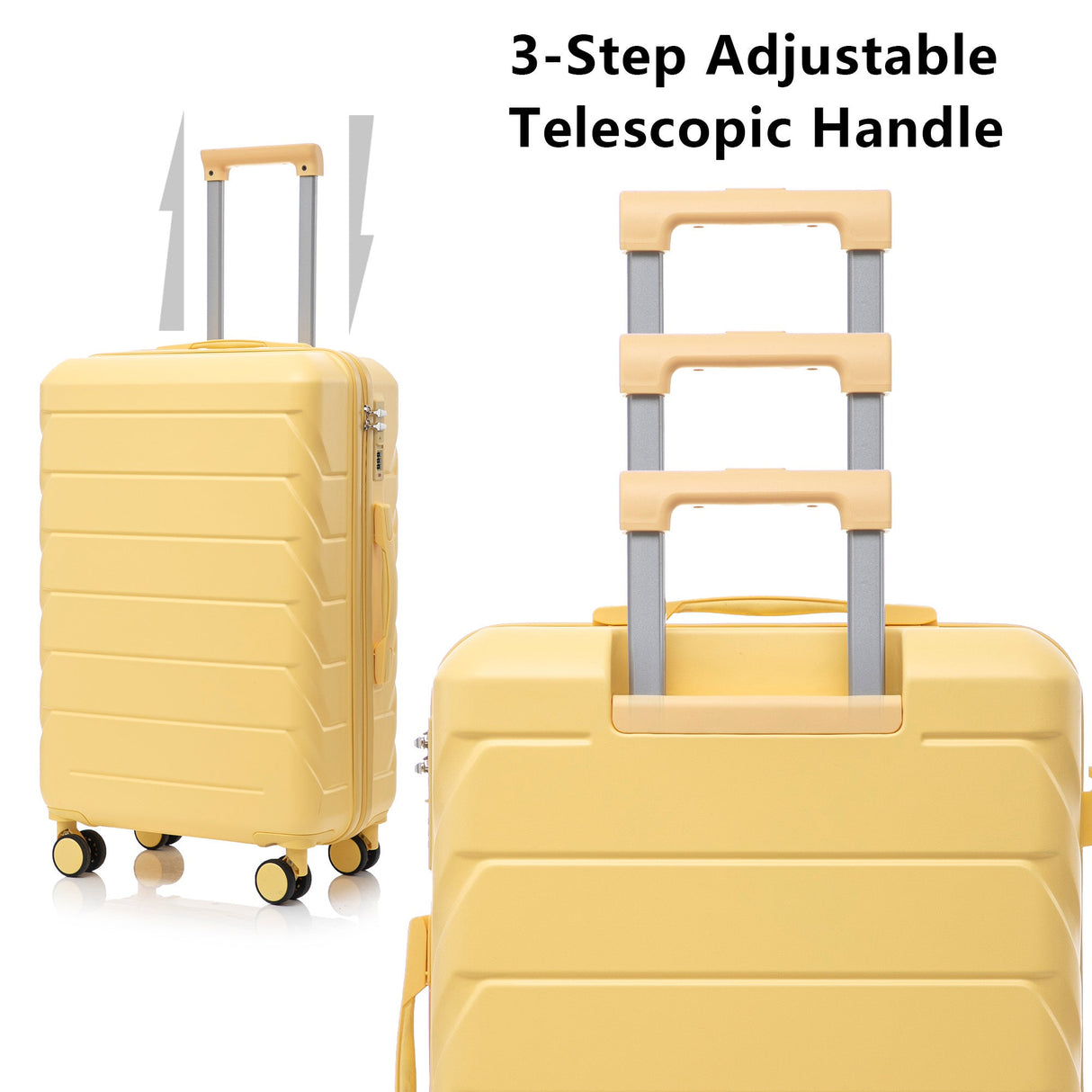 Set 3PCs 20'/24'/28' ABS Spinner Wheel Luggage - Yellow
