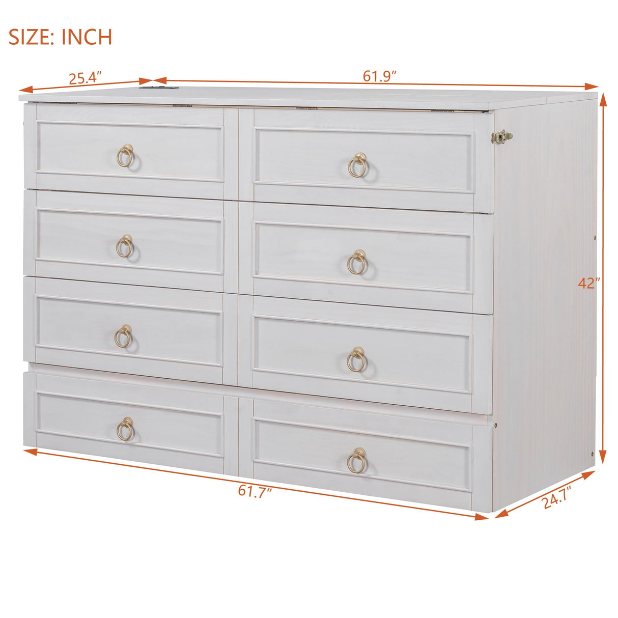 Murphy Bed With Large Drawers And Stylish Design