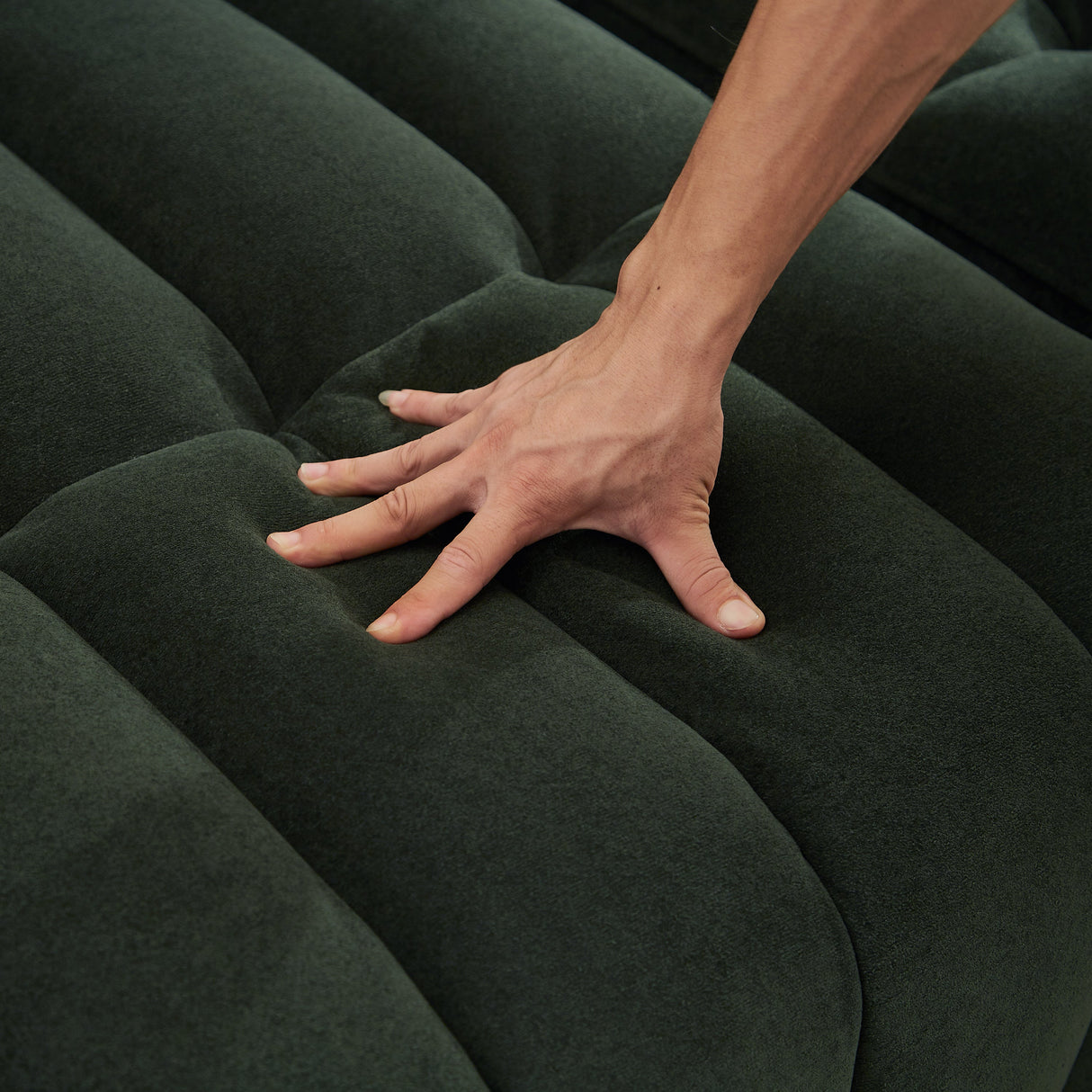 83'' Futon Sofa Bed with Polyester Fabric and 2 Pillows - Dark Green