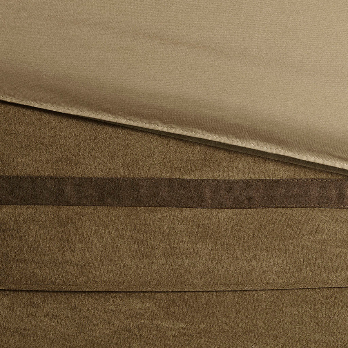 7 PC Pieced Faux Suede Comforter Set Natural Cal King