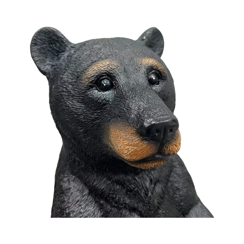 19.69" Weather Resistant Resin Standing Black Bear Sculpture
