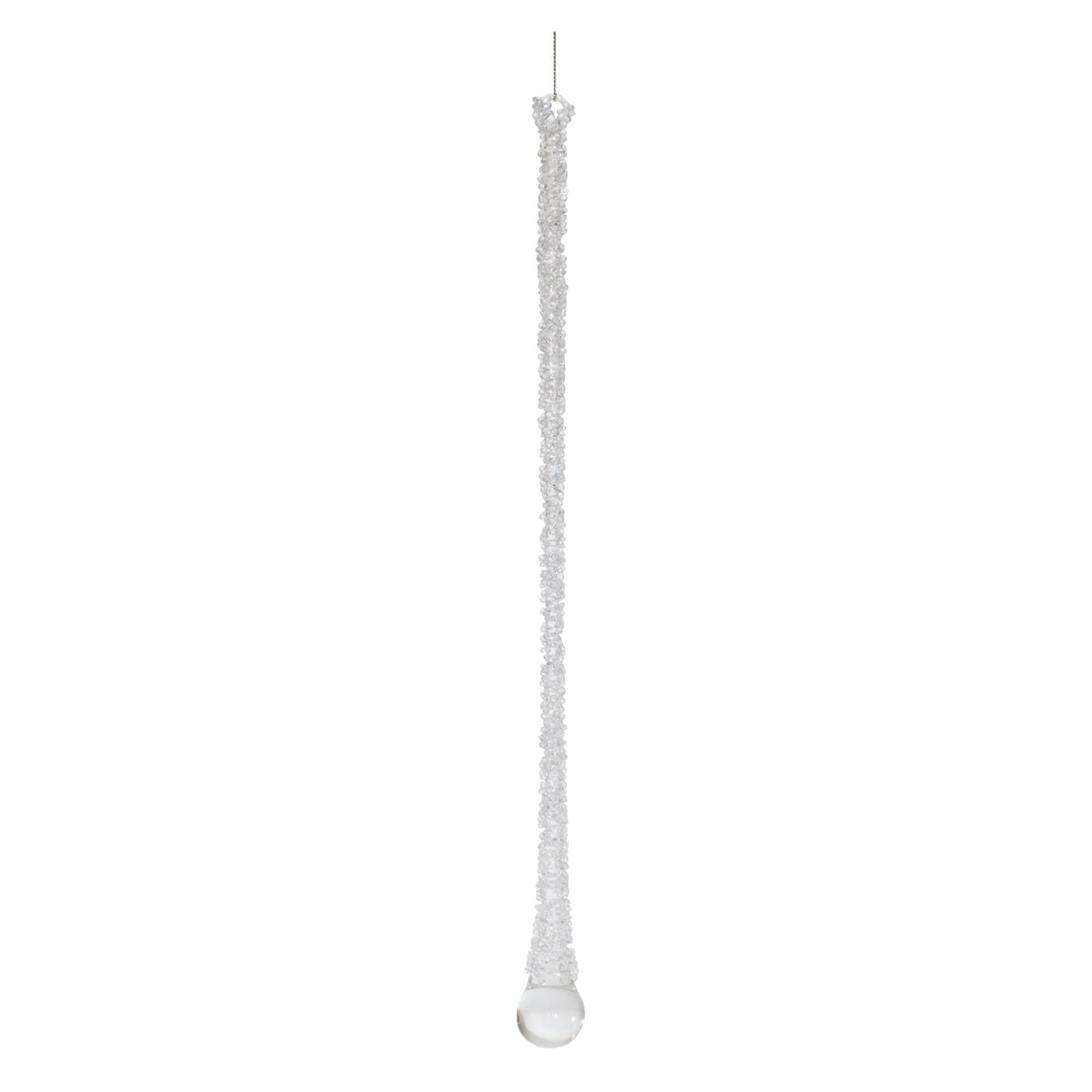 Clear Beaded Glass Icicle Drop Ornament (Set of 6)