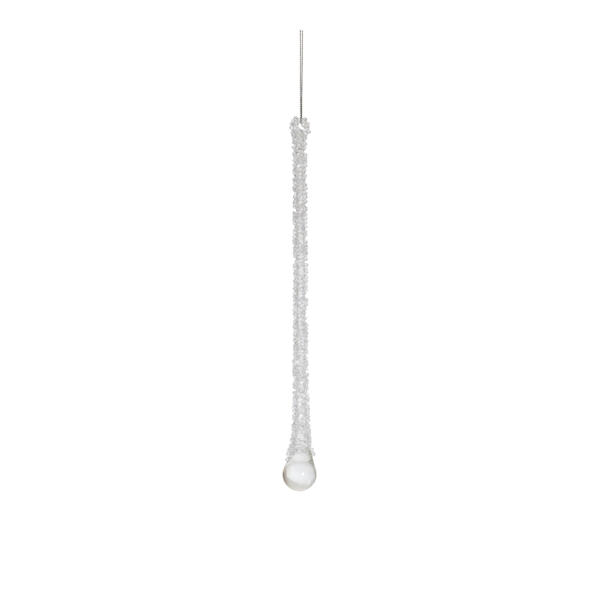 Clear Beaded Glass Icicle Drop Ornament (Set of 6)