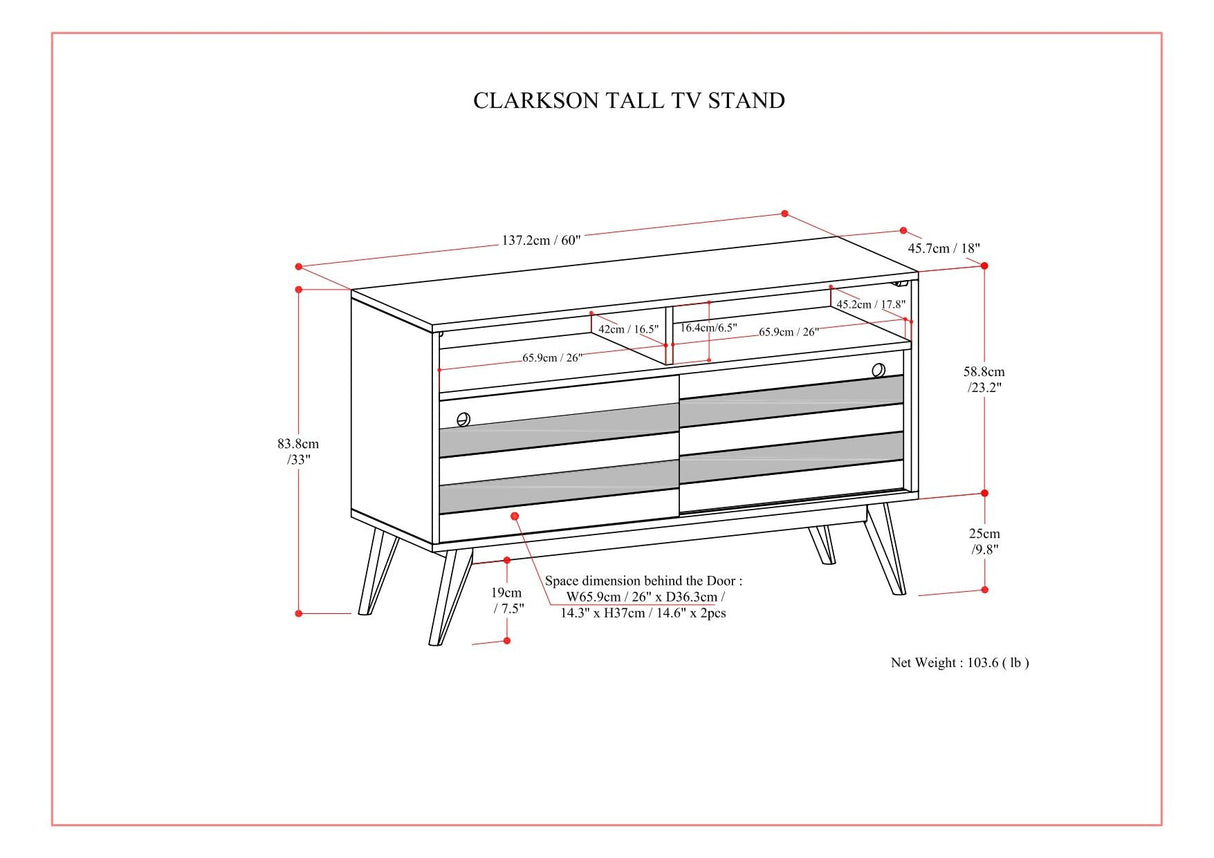 Clarkson - TV Stand - Rustic Natural Aged Brown