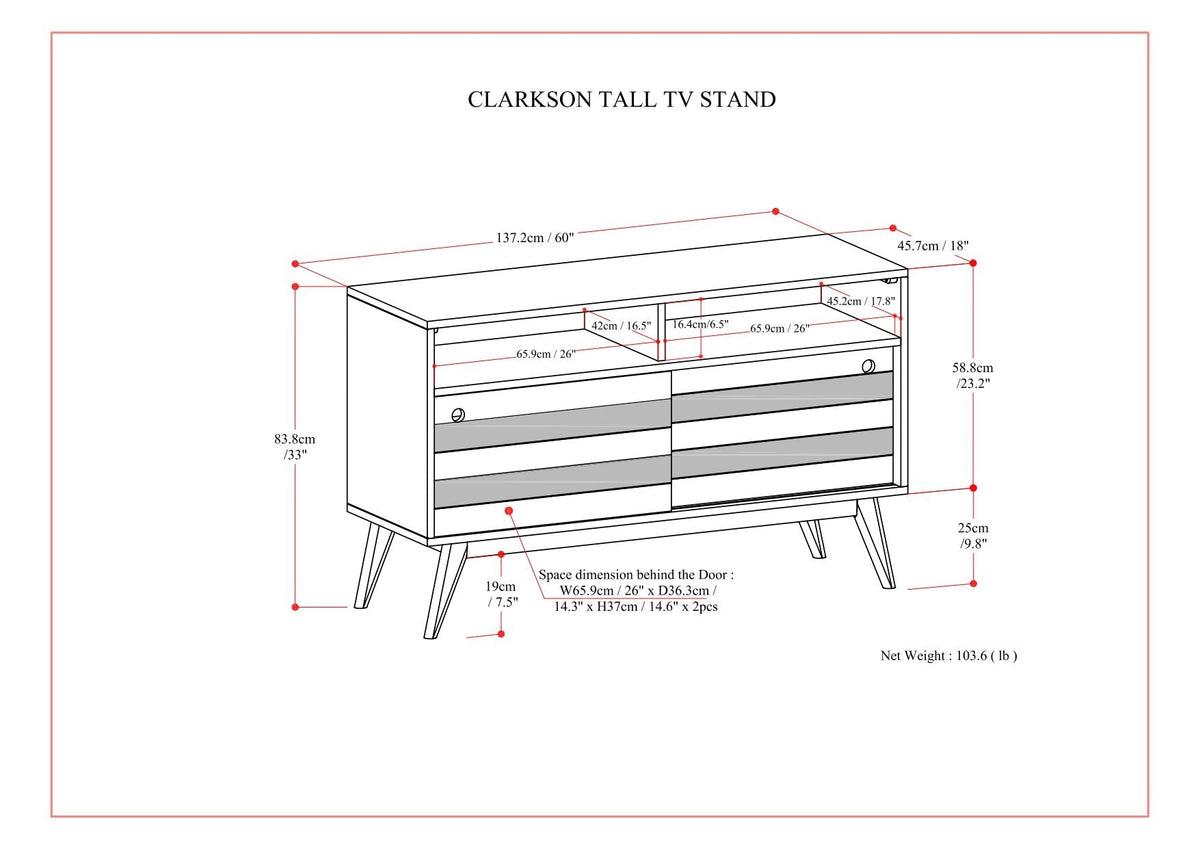 Clarkson - TV Stand - Rustic Natural Aged Brown