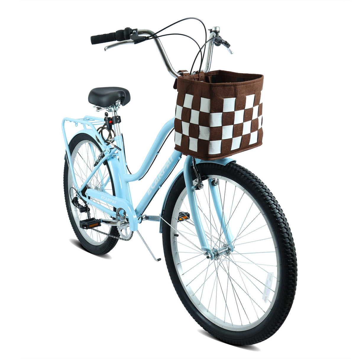 26 Inch 7-Speed City Commuter Bike With Lock & Detachable Basket