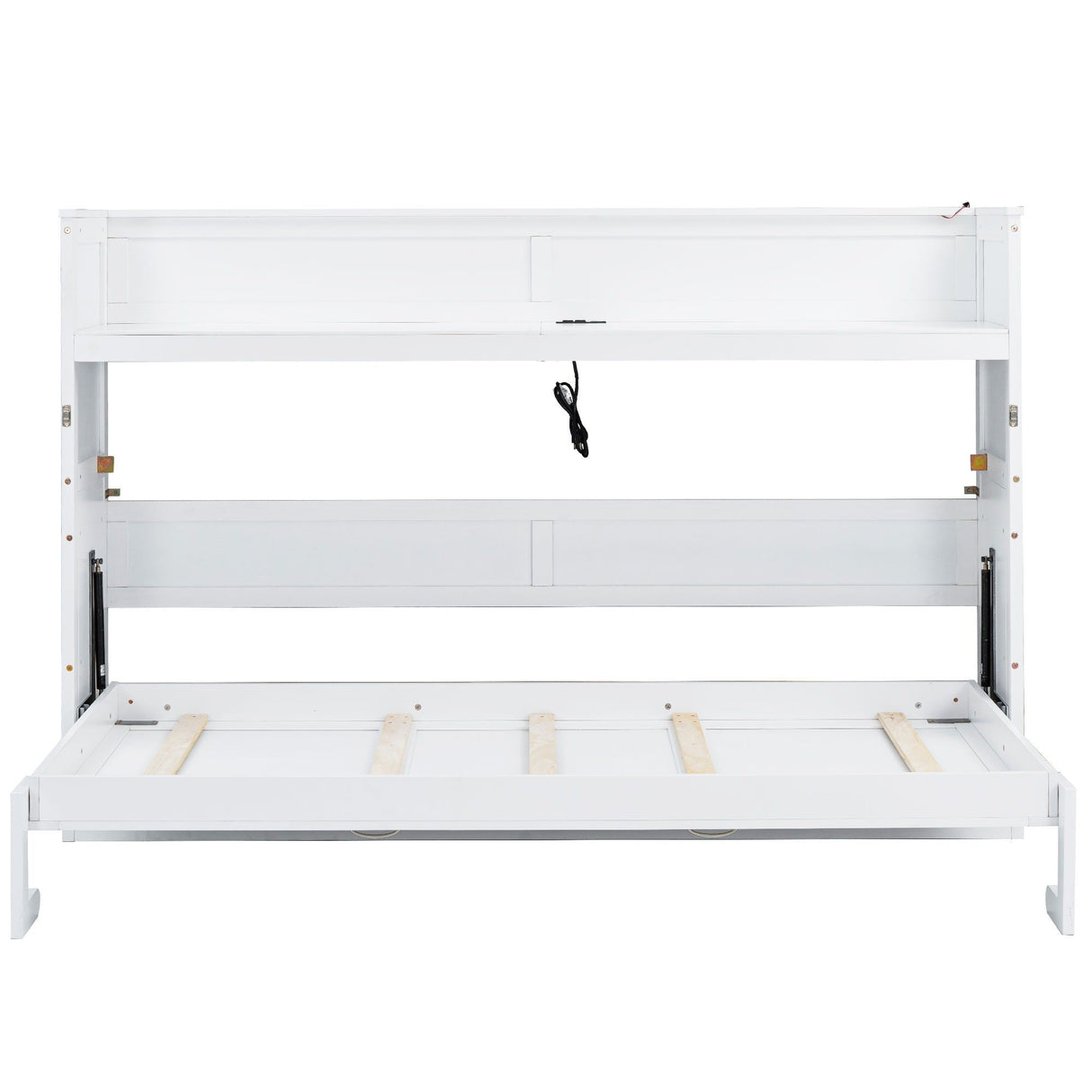 Murphy Bed With Desk, LED Light And USB Charging Station