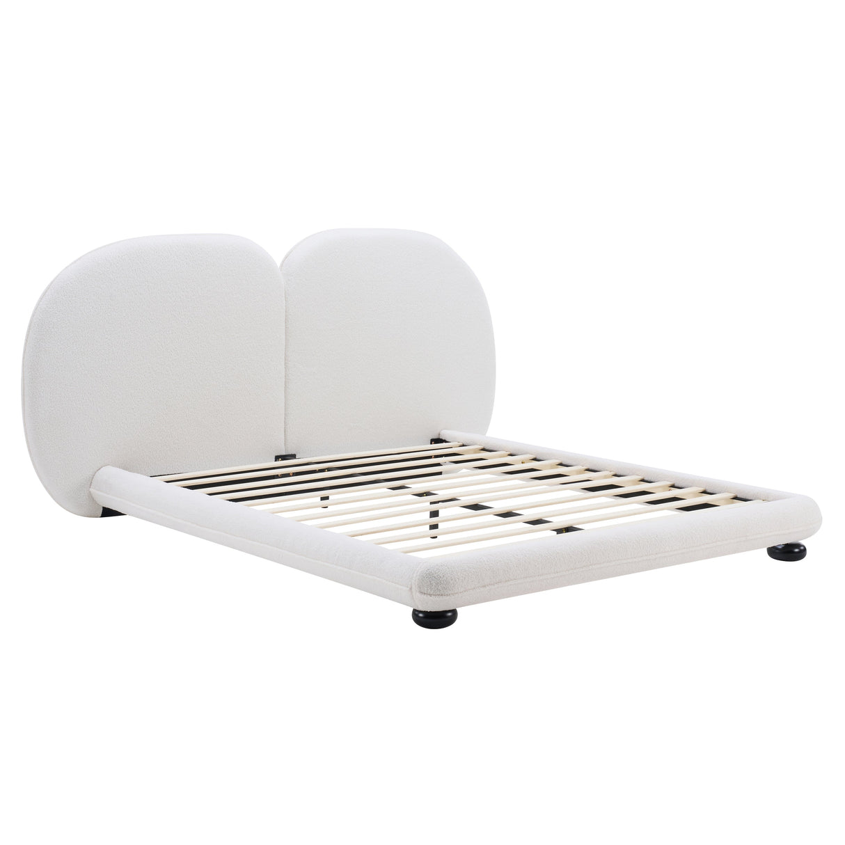 Extra Thick Upholstered Platform Bed Frame with Luxury Split Headboard