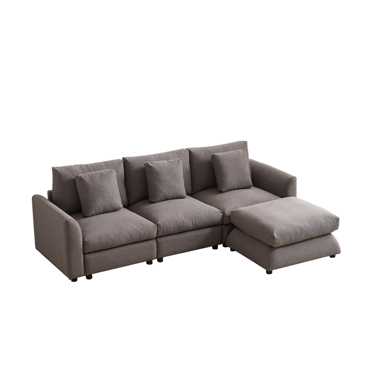 102.2 Inch Combination Modular Sofa with Ottoman Grey