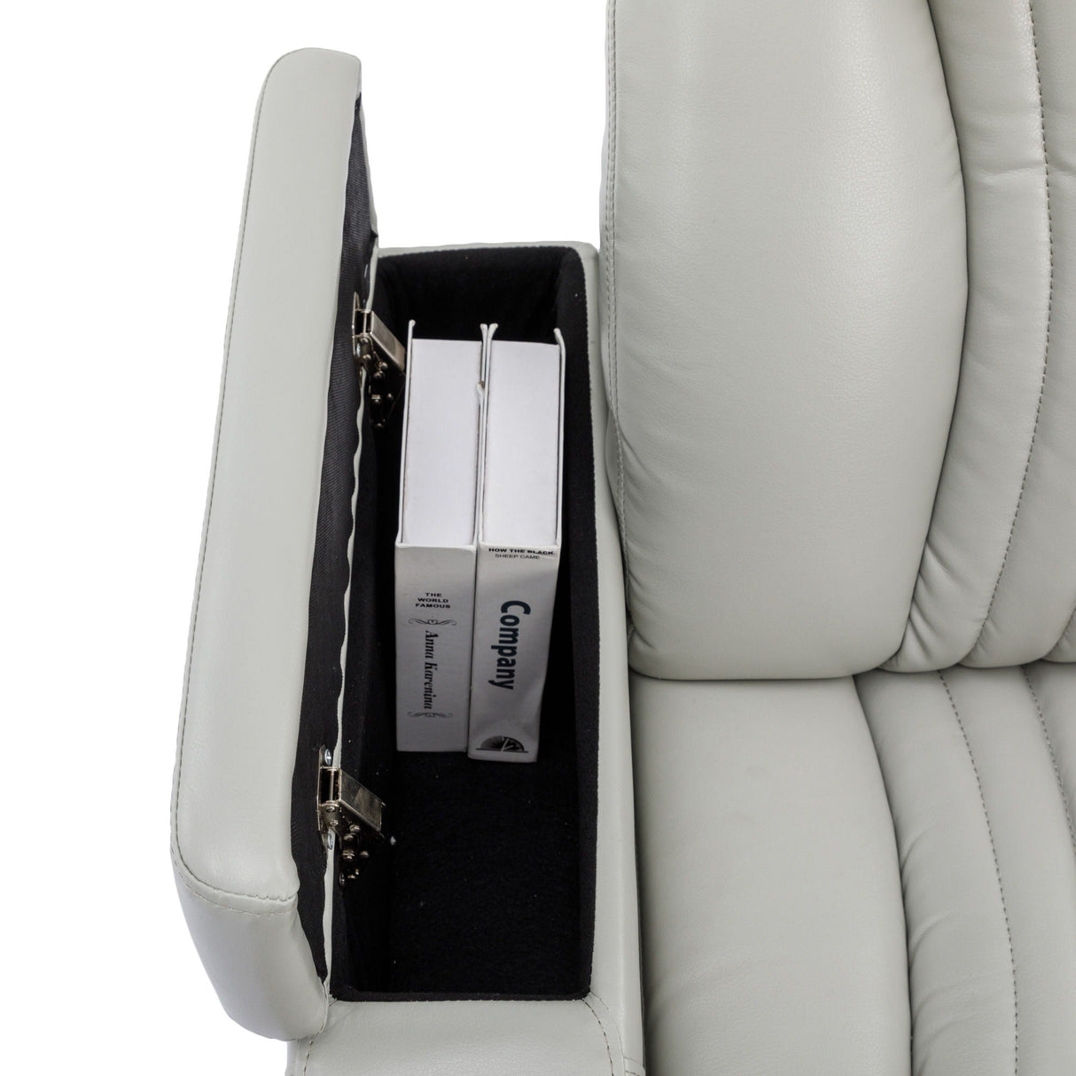 270° Power Swivel Recliner Home Theater Chair With Hidden Arm Storage, LED Light, Cup Holder, And Tray Table