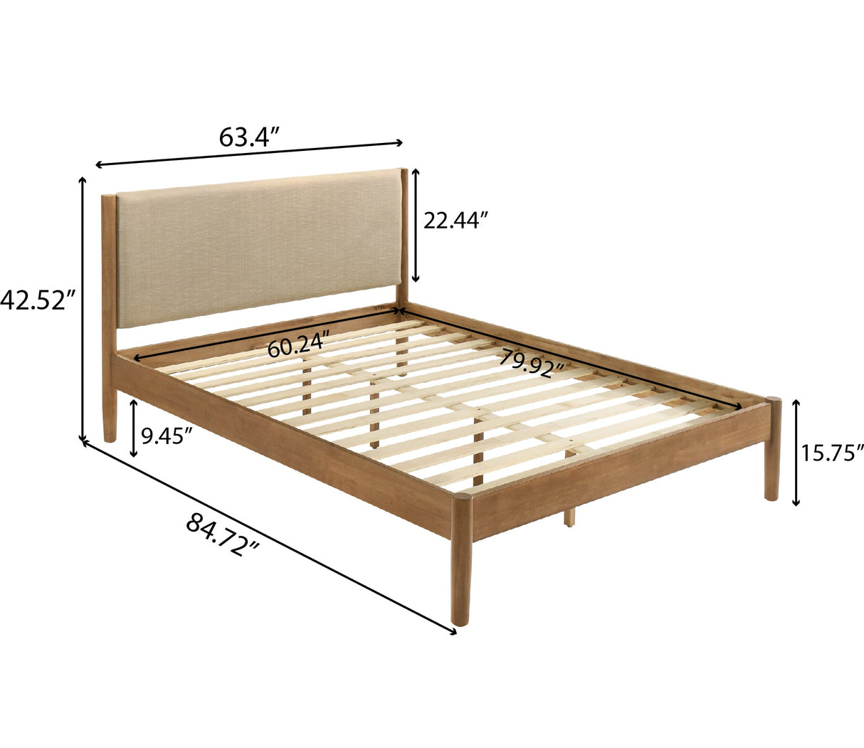 Vichy 4-Piece Rubberwood Queen Bedroom Set