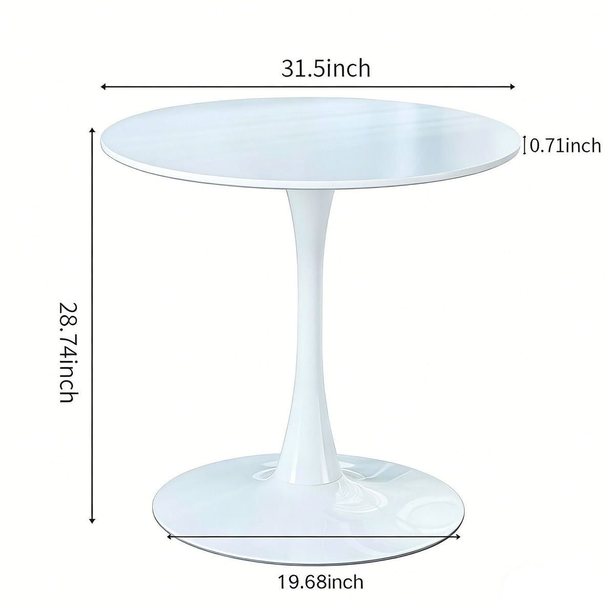 Mid-Century Tulip Dining Table with Round Top and Pedestal Base - Multiple Colors