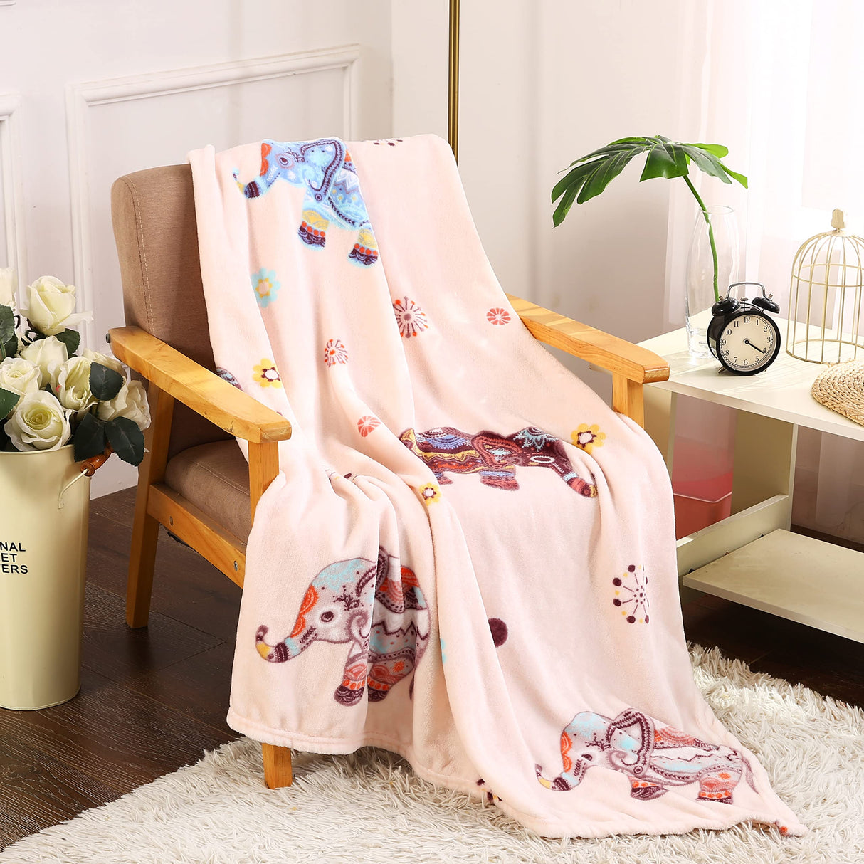 Decor&More Tropical Summer Novelty Velvet Fleece Throw Blanket (50" x 60")