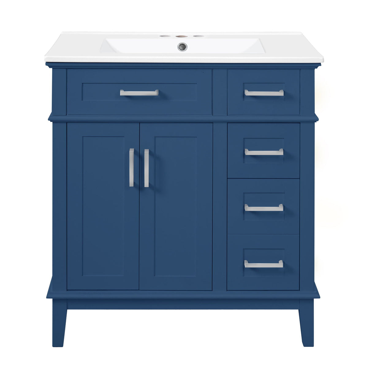 Modern Bathroom Vanity With Sink, Storage Cabinet, Soft Close Doors, Deep & Standard Drawers