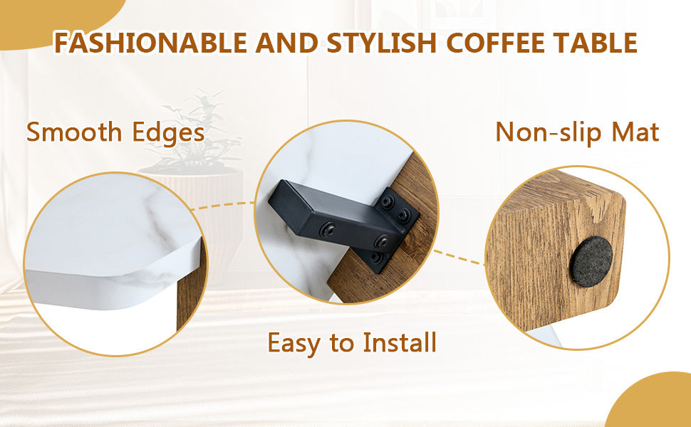 31-Inch Modern-Style Hexagonal Coffee Table