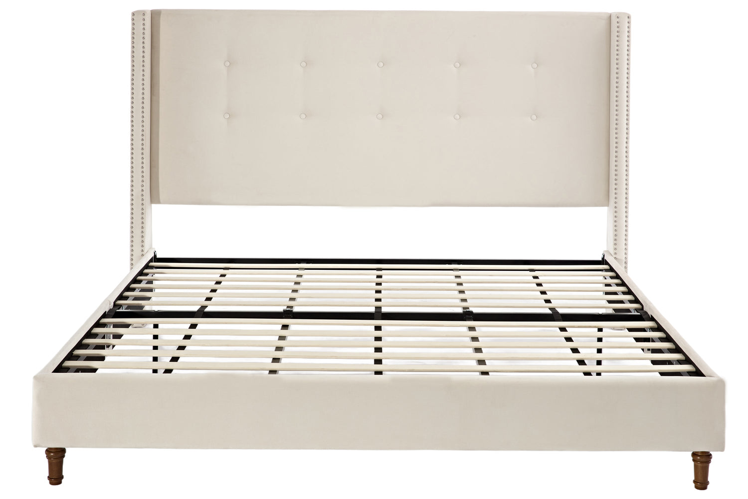 Luxury Wingback Upholstered Bed Frame