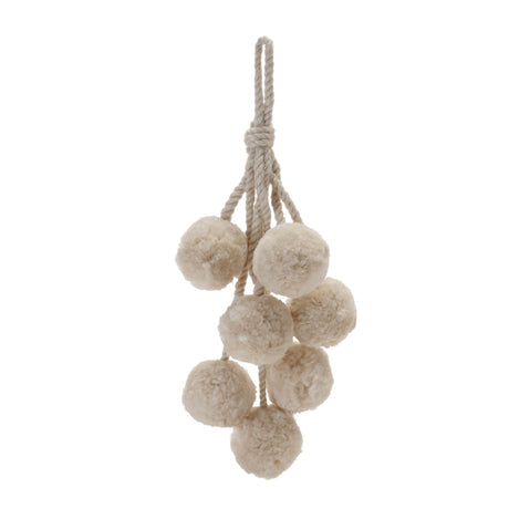 Beige-Pom-Pom-Cluster-Drop-Ornament-(Set-of-4)-Christmas-Ornaments
