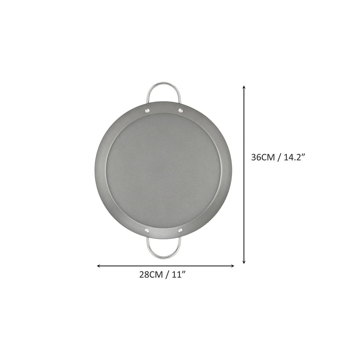 Nonstick Carbon Steel Round Comal with Metal Handles, PFOA Free