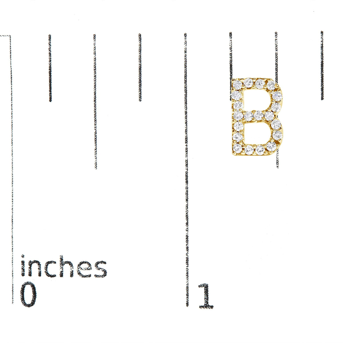 10K Yellow Gold 1/10 Cttw Diamond Initial “A” to "Z" Stud Earring