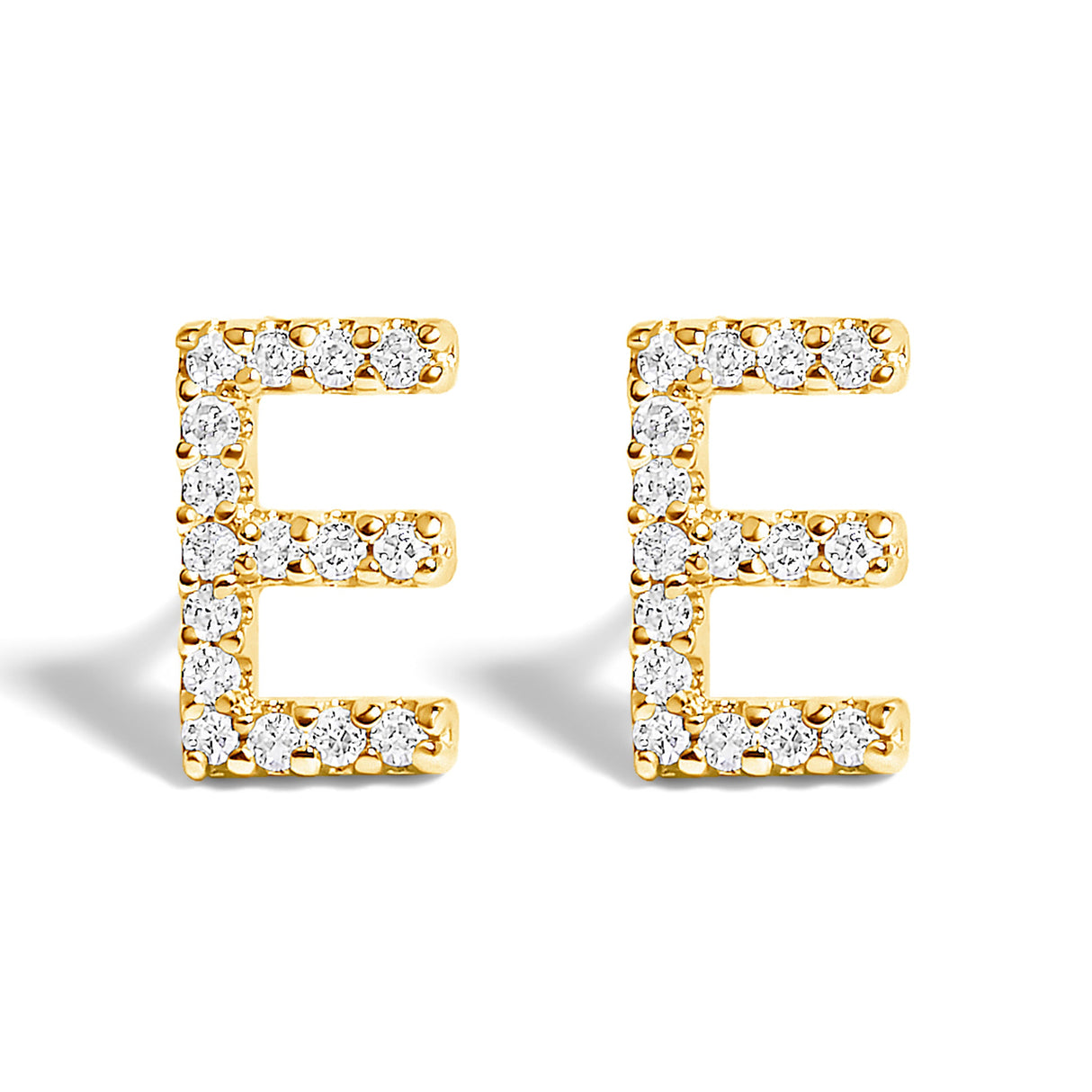 10K White Gold 1/10 Cttw Diamond Initial “A†Stud Earring