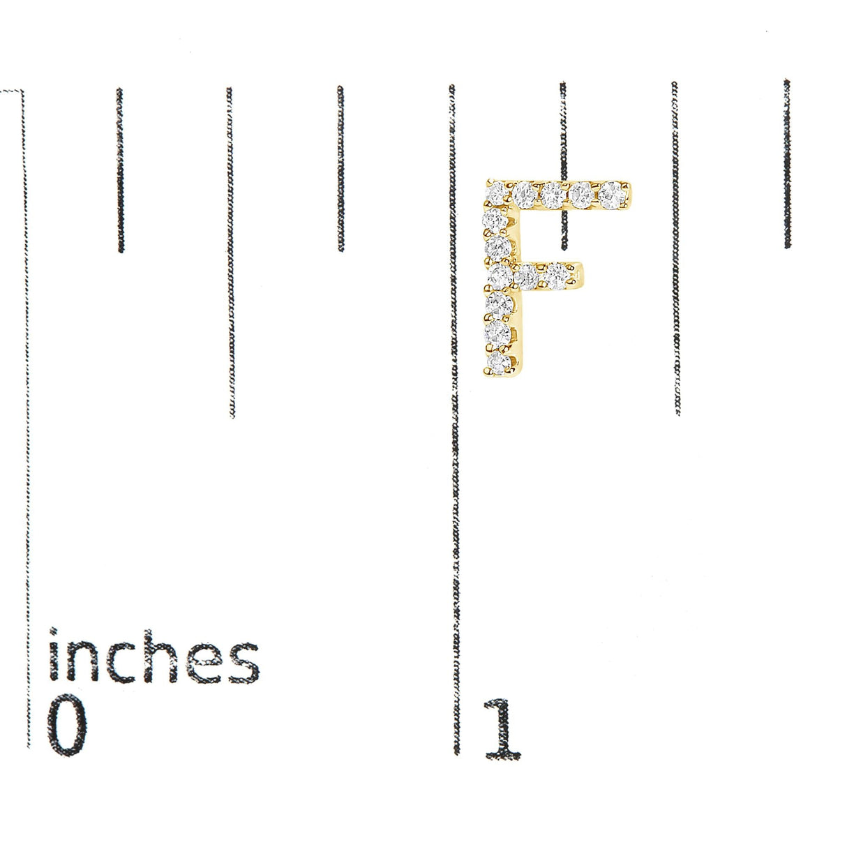 10K Yellow Gold 1/10 Cttw Diamond Initial “A” to "Z" Stud Earring
