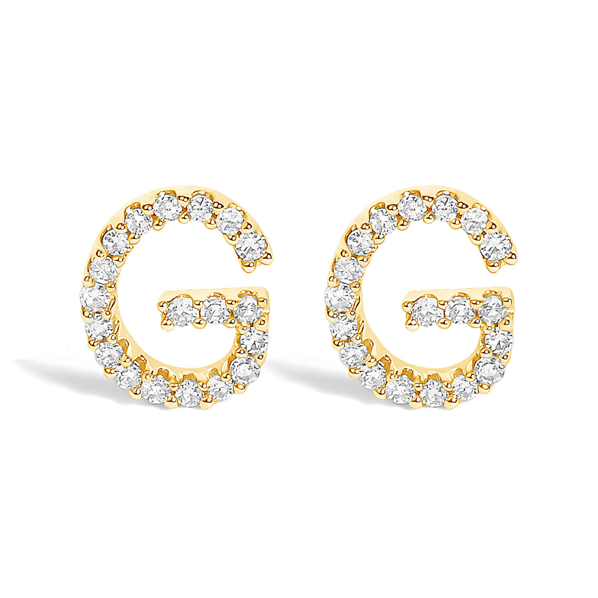 10K White Gold 1/10 Cttw Diamond Initial “A†Stud Earring