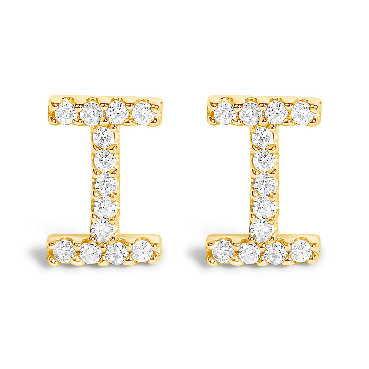 10K White Gold 1/10 Cttw Diamond Initial “A†Stud Earring