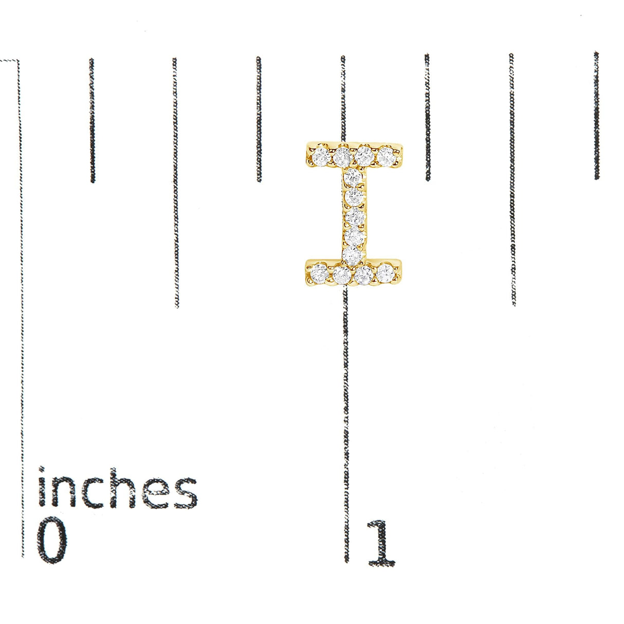 10K Yellow Gold 1/10 Cttw Diamond Initial “A” to "Z" Stud Earring