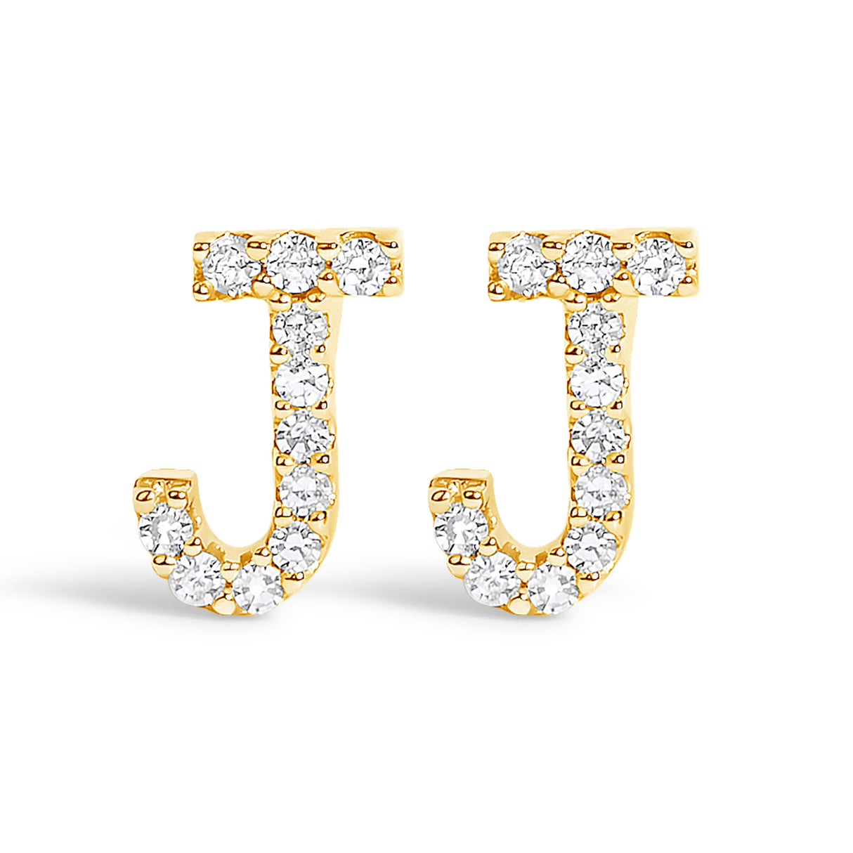 10K White Gold 1/10 Cttw Diamond Initial “A†Stud Earring