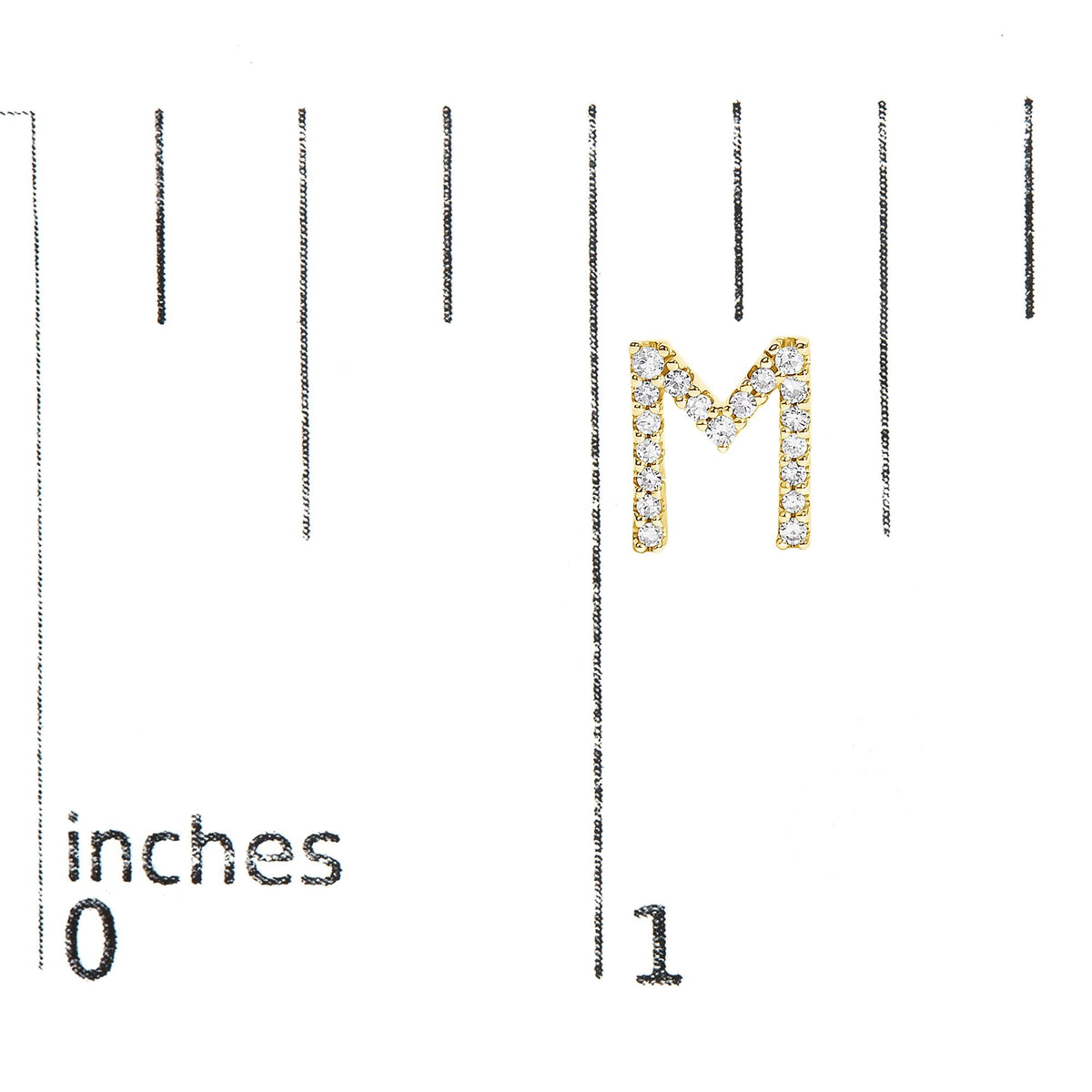 10K Yellow Gold 1/10 Cttw Diamond Initial “A” to "Z" Stud Earring