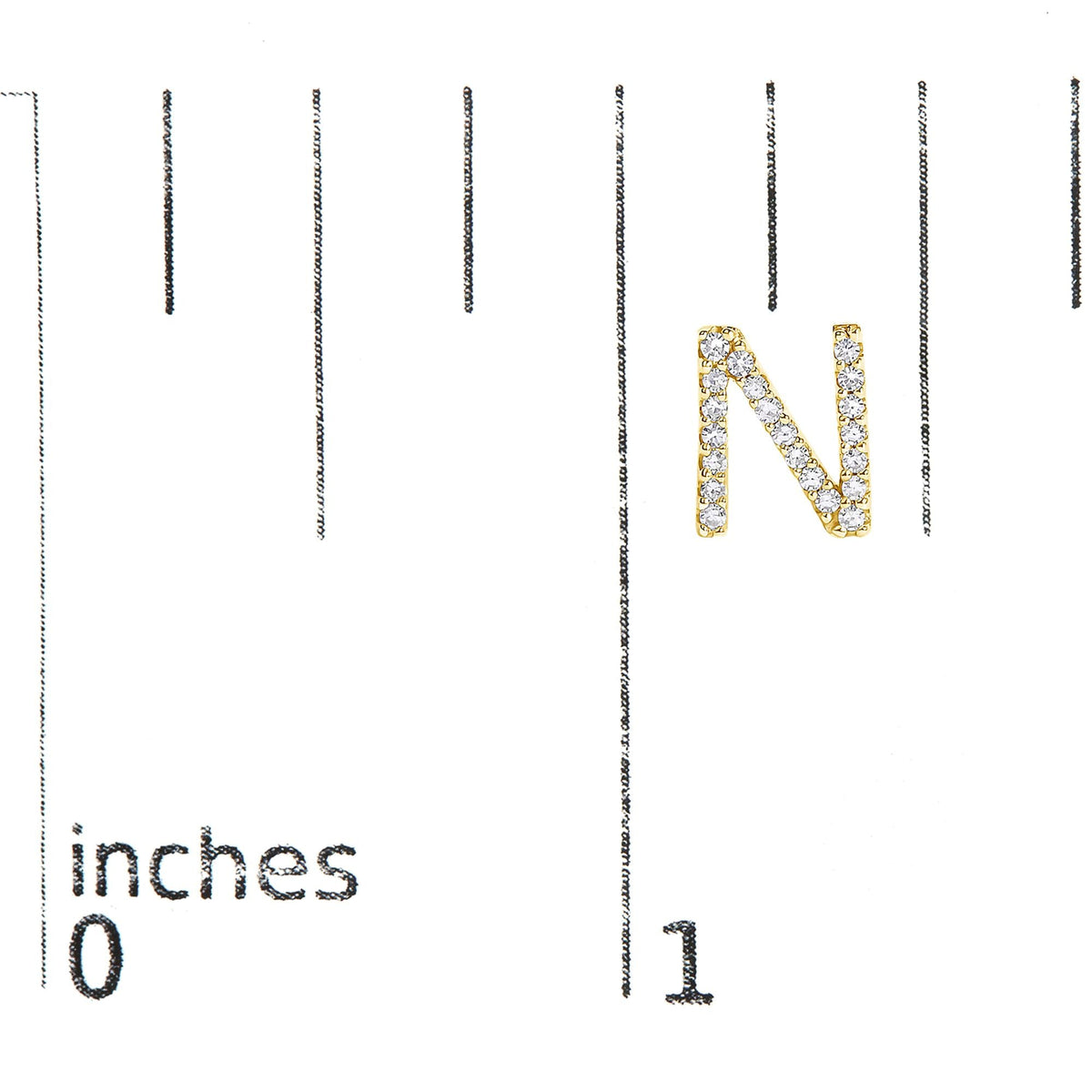 10K Yellow Gold 1/10 Cttw Diamond Initial “A” to "Z" Stud Earring