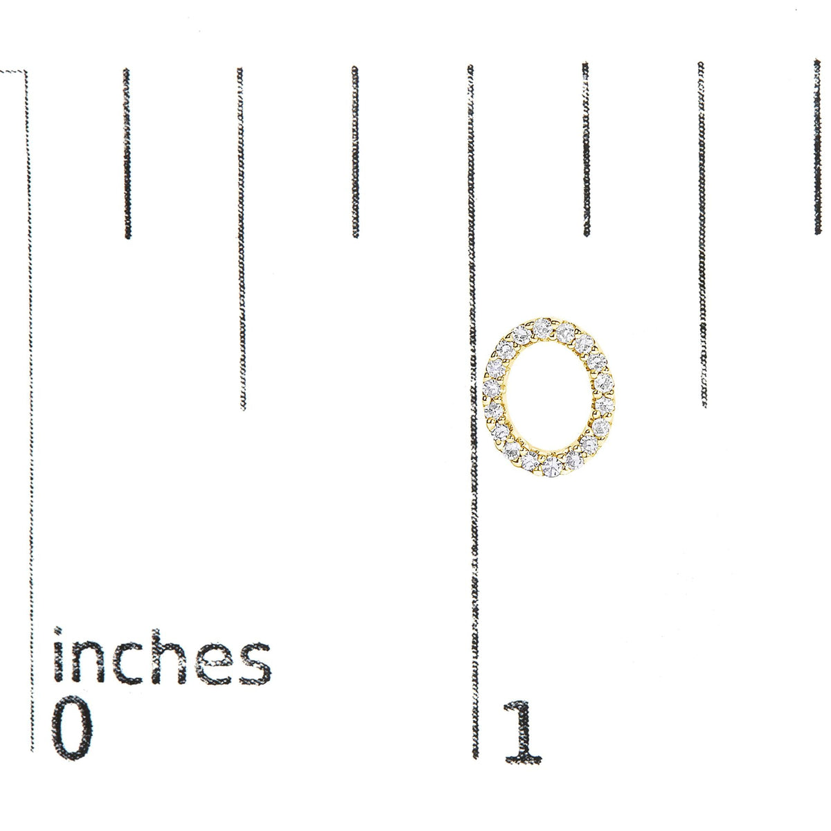 10K Yellow Gold 1/10 Cttw Diamond Initial “A” to "Z" Stud Earring