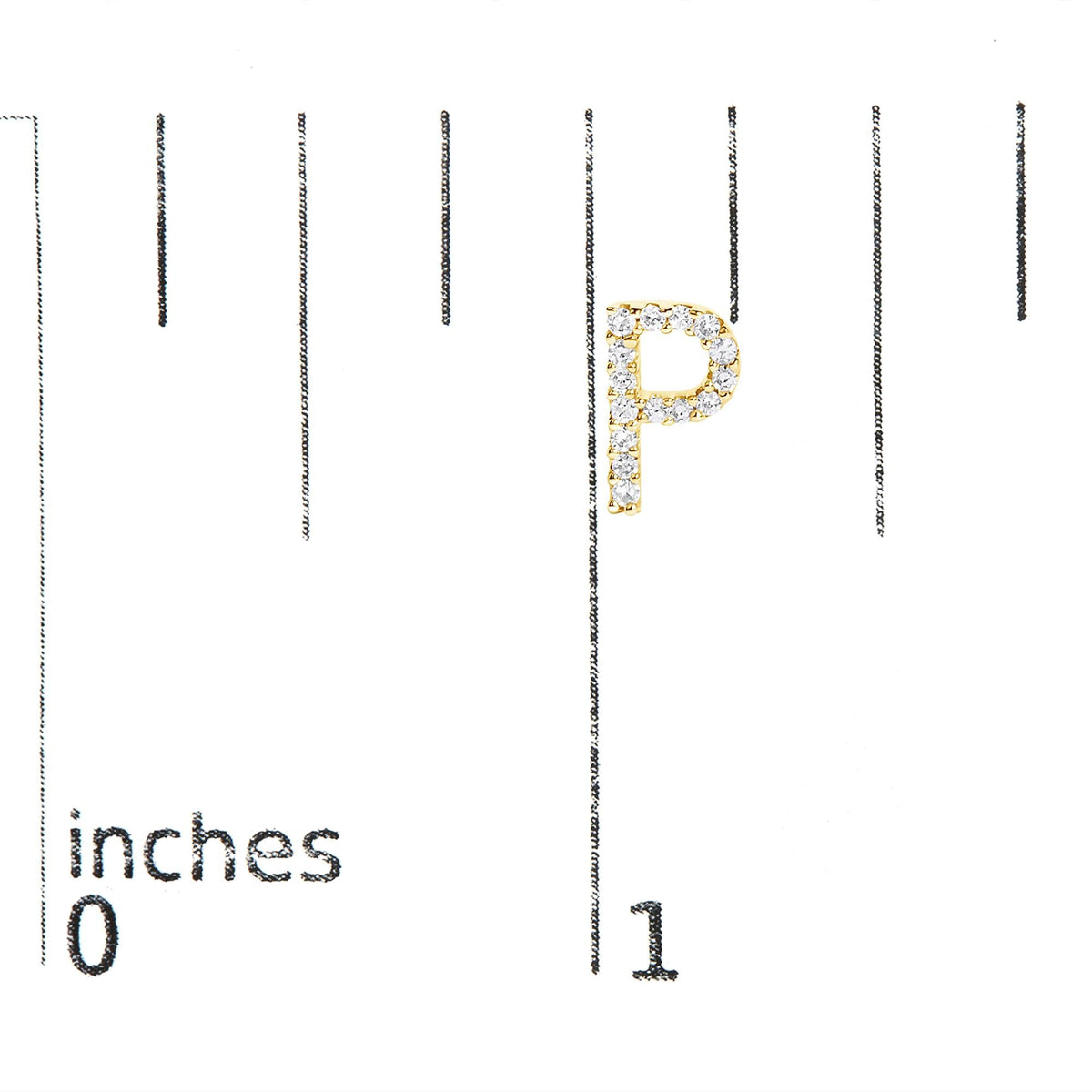 10K Yellow Gold 1/10 Cttw Diamond Initial “A” to "Z" Stud Earring