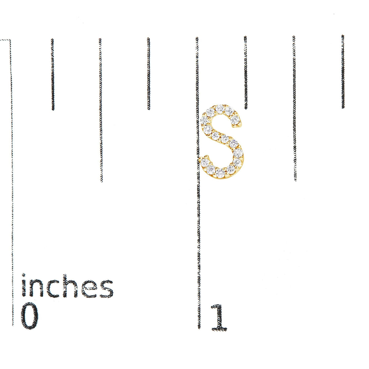 10K Yellow Gold 1/10 Cttw Diamond Initial “A” to "Z" Stud Earring