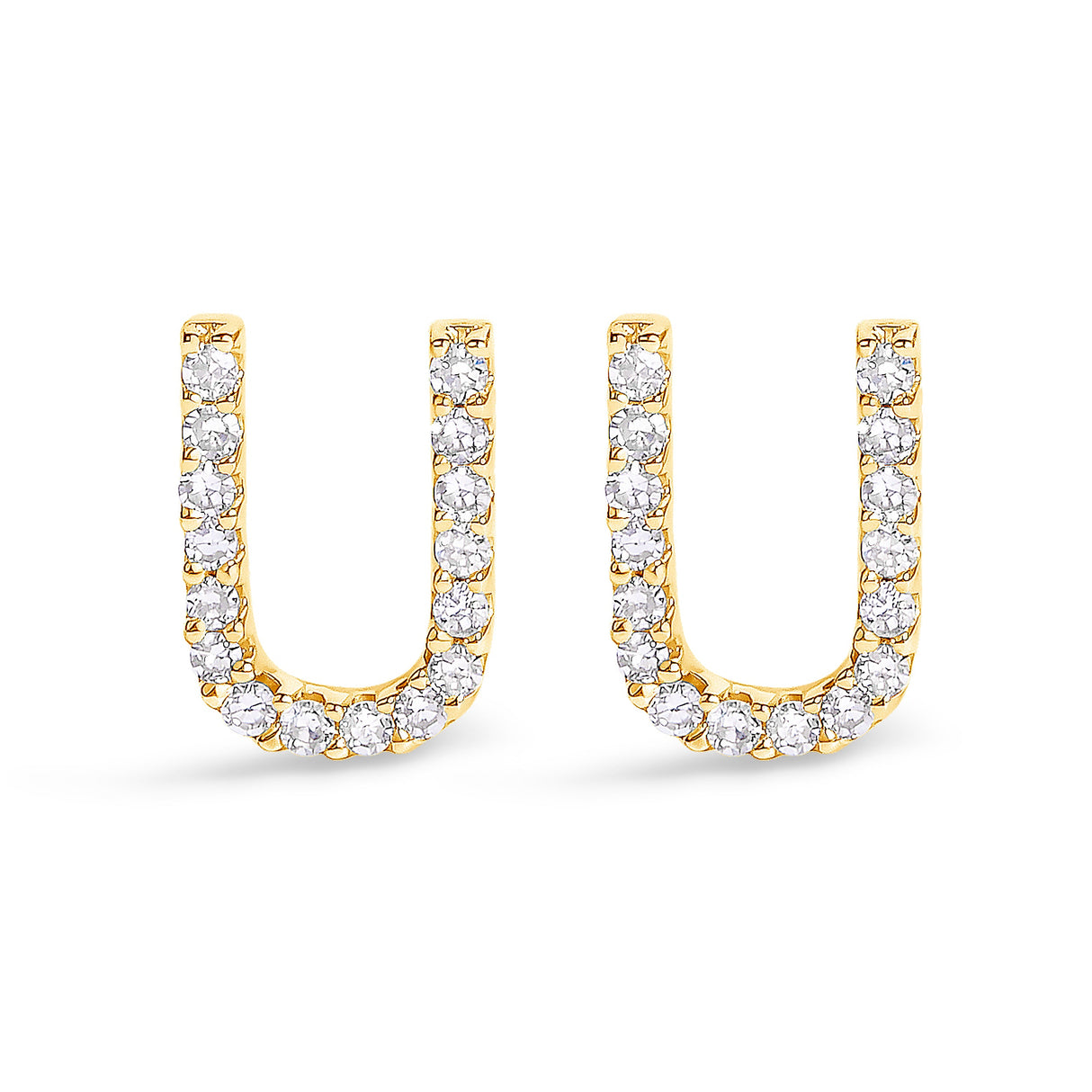 10K White Gold 1/10 Cttw Diamond Initial “A†Stud Earring