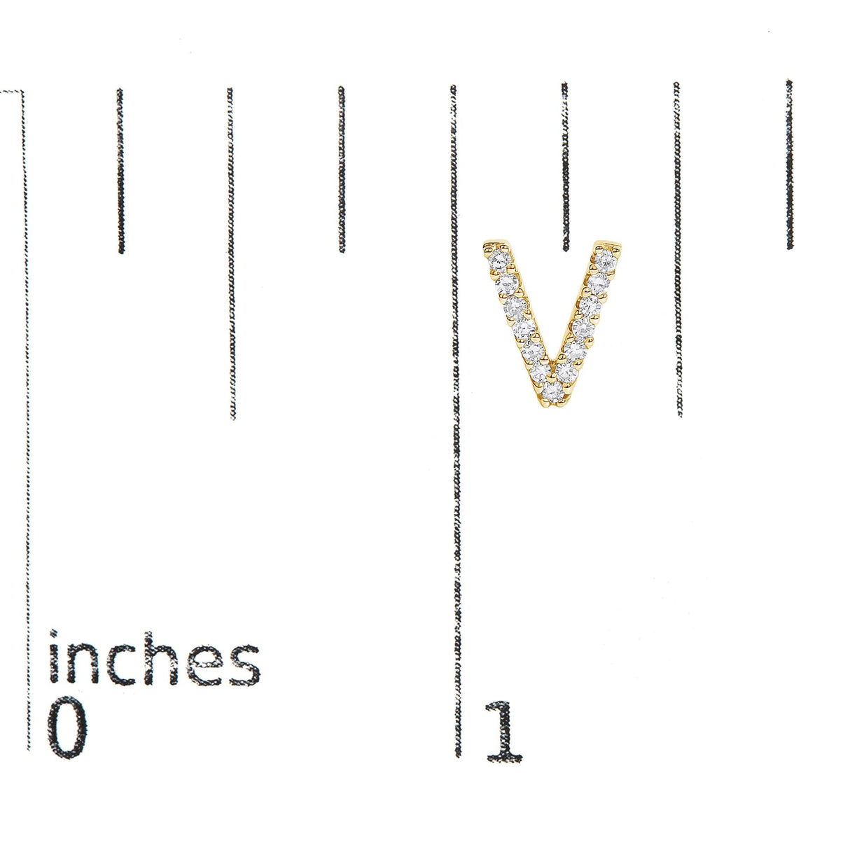 10K Yellow Gold 1/10 Cttw Diamond Initial “A” to "Z" Stud Earring