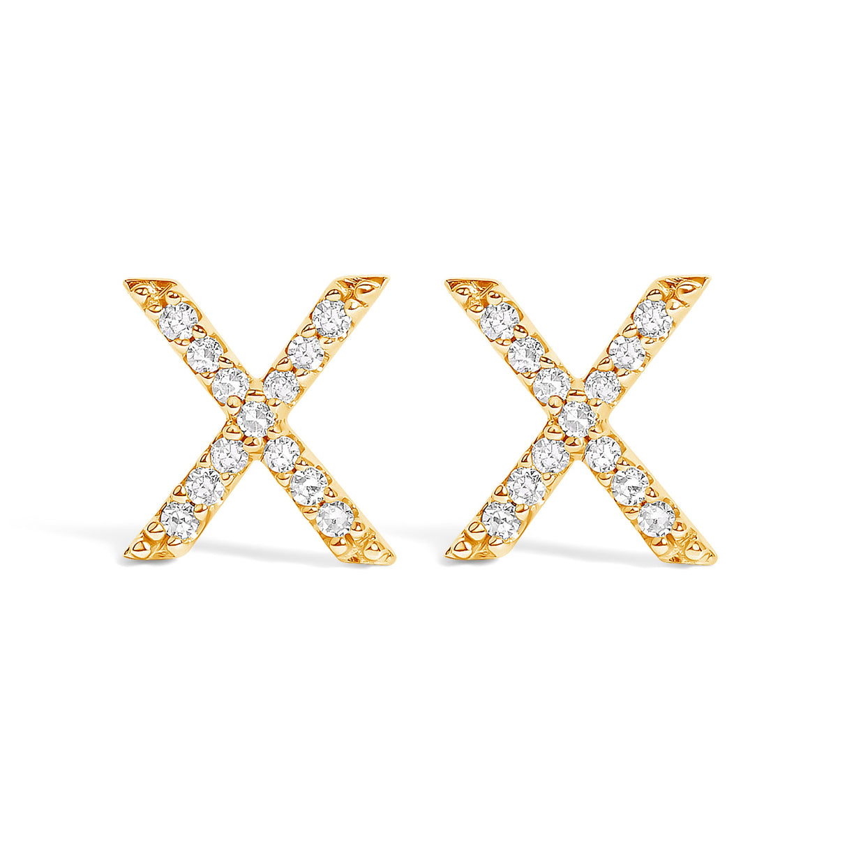 10K White Gold 1/10 Cttw Diamond Initial “A†Stud Earring