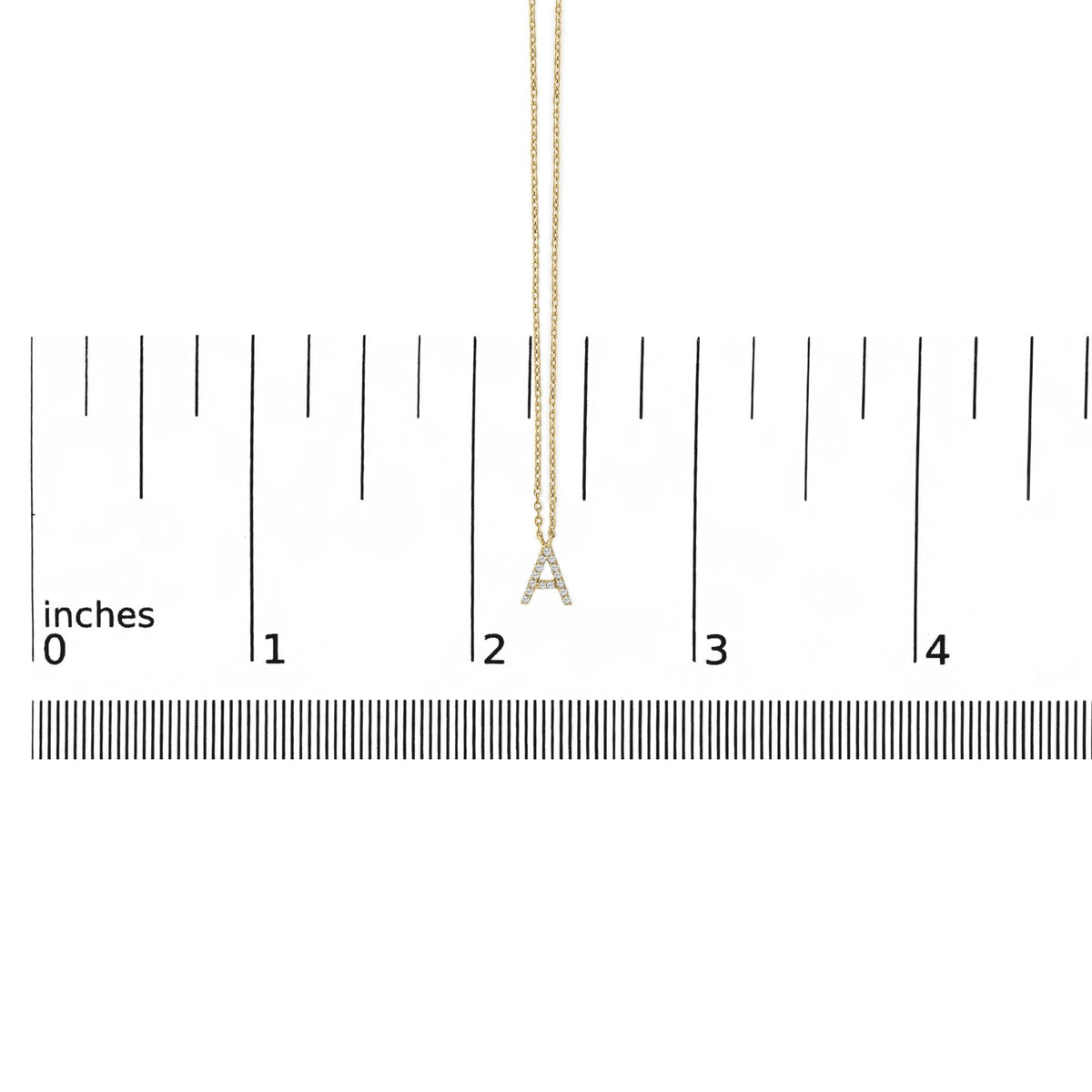 10K Yellow Gold Diamond Accent "A-Z" Block Initial Pendant Necklace